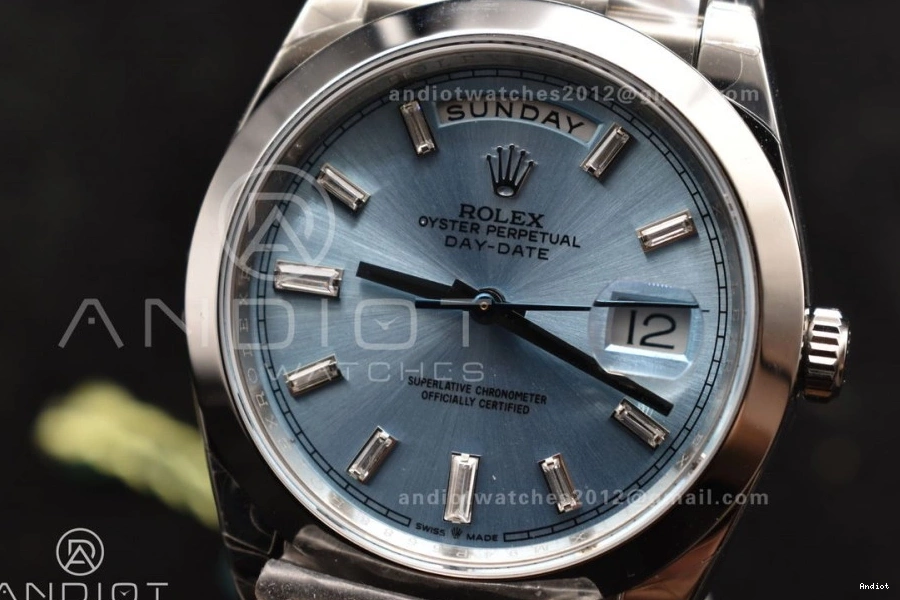 720 A Dial SS Bracelet Iced 40 Weight Crystal GSF Unique On President Blue Gain DayDate 0821